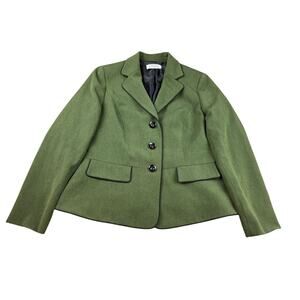 Kasper Women Small Olive Green Blazer Jacket Workwear Business Casual